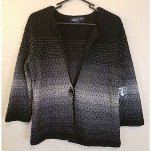 Jones New York Signature 3/4 Sleeve Ombre Cardigan Sweater Sz Medium NWT